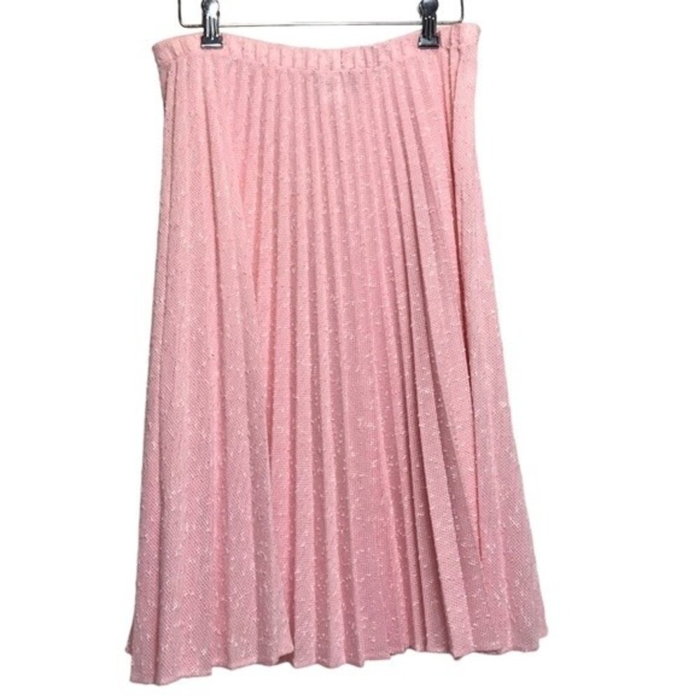 Vintage 1970's Textured Pleated Skirt | Pink Knit Pleated‎ Skirt